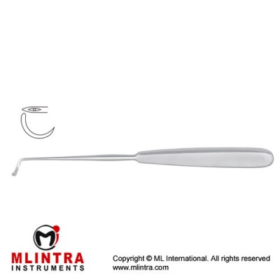 Deschamps Ligature Needle Sharp for Left Hand Stainless Steel, 20 cm - 8"